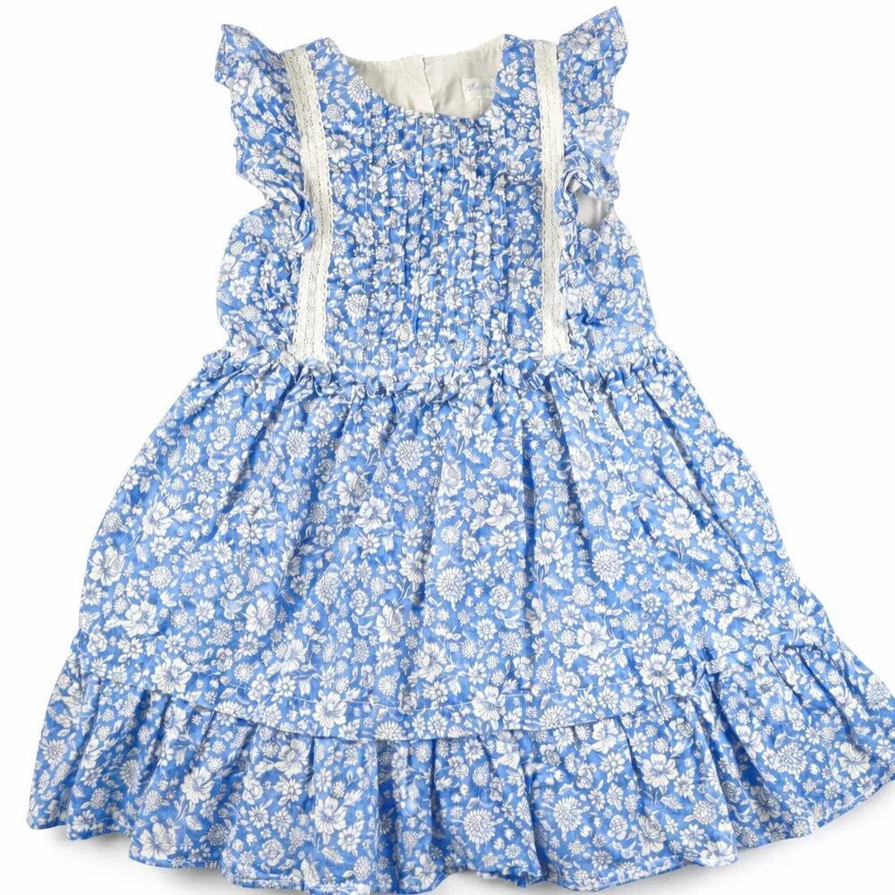 Ralph Lauren Blue Floral Dress, EUC, Size 24M - Picture 1 of 5